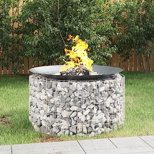 ACAGALA Braciere per gabbioni, rotondo, 100 x 50 cm, cesto per gabbioni ovale, in pietra, da parete, in metallo zincato