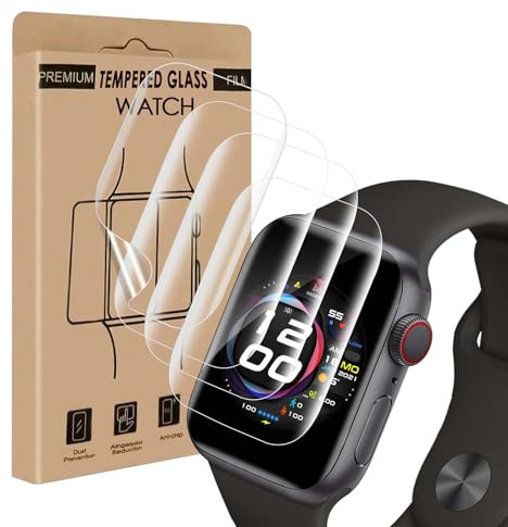 Carantee Flexible TPU Verre Trempé pour Apple Watch Series 7/8/9 41mm | 4 Pack vitre protection, Anti Rayures, à l'épreuve des bulles, Haute Sensibilité, Ultra HD Apple Watch 41mm protection écran