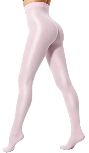 Hiltzo Collant Femme Brillant Taille Haute Sculptant pour Danse 70D | Collant de danse brillant, haute élasticité, épouse les formes, sculpte la silhouette, résistant, pour scène, quotidien