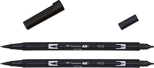 Tombow abt-n15-p2 Abt Dual Brush Pen – Schwarz (2 Stück)