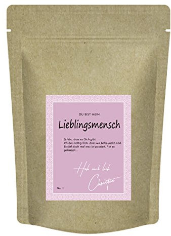 Du bist mein Lieblingsmensch - Das Teegeschenk für Deinen Lieblingsmensch - von Christea - 80 g Tee praktisch verpackt im Zip-Beutel
