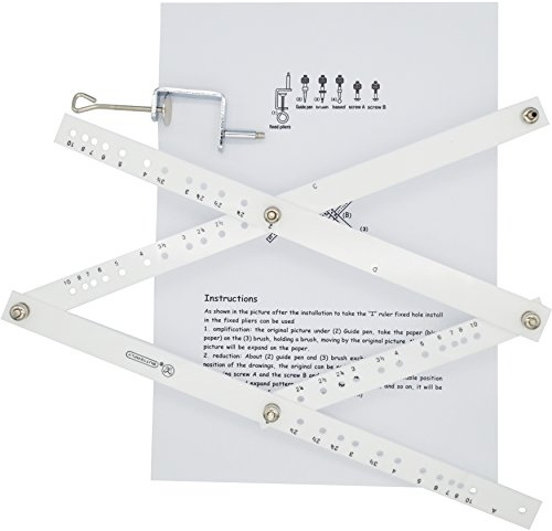 MAYMII Professional Artists Plexiglass Pantograph Artist Drawing Tool Reducer Enlarger Recreate Copy 10 Times Scaling Ruler