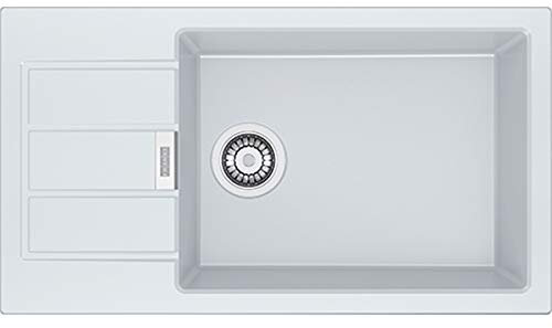 Franke 114.0496.097 Fregadero de cocina de granito con cubeta individual, color Blanco Polar