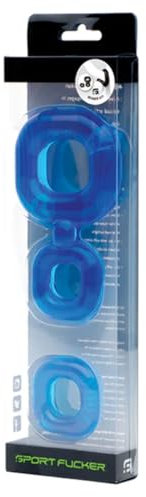 Sport Fucker - Boner Kit - Penis-/ Hodenring-Kombination - 2-er Set - eisblau