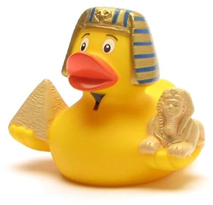 Duckshop I Canard de bain City Duck Égypte I Canard de bain couineur – L : 7,5 cm I avec porte-clés canard de bain en kit I Cadeau pour les amateurs d'Égypte I Cadeau pour les fans de voyage I