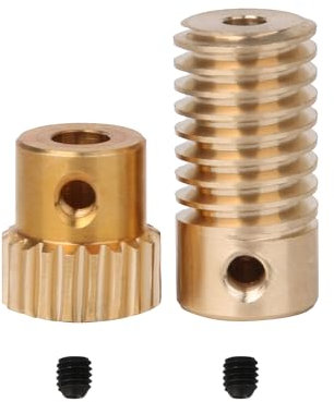 CNBTR Réducteur de vis sans fin en laiton - Modulus 0,5 - 20 T - Roue à engrenage sans fin de 3 mm - Jaune