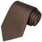 KissTies herren feste satin krawatte reine farbe krawatte krawatten + geschenkbox einheitsgröße truffle brown