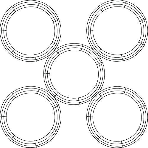 5 Pieces Metal Wreath Frame Ring Round DIY Macrame Floral Crafts Wire Wreath Form Christmas Decoration Door Craft (Deep Green, 8 Inch)