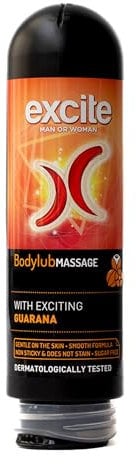 Excite Lubrifiant intime et gel de massage effet chaleur 2 en 1 avec Guarana. Vegan et Testé Dermatologiquement, 200 ml