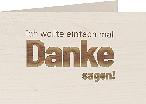 myZirbe Holzkarte - EINFACH DANKE SAGEN - 100% handmade in Österreich - Postkarte, Geschenkkarte, Grußkarte, Klappkarte, Karte, Einladung, Holzart:Ahorn