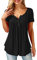 Florboom Ladies Tunic Tops Short Sleeve Vneck T-Shirt Black Black Size 12 14