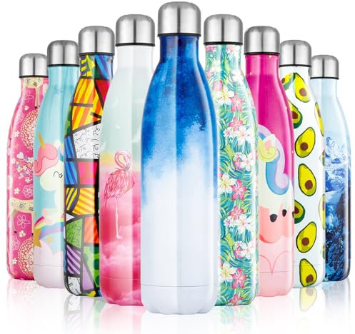 Lalafancy Stainless Steel Insulated Water Bottle 750ml/25oz Double Wall Vacuum Flask Metal Sports Bottles Leakproof Keep Hot and Cold Drinks for Outdoor Camping Gym Hiking Cycling