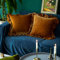 GLORY SEASON Samt-Kissenbezug, weich, dekorativ, luxuriös, massiv, quadratisch, Kissenbezug für Sofa, Couch, Schlafzimmer, Bauernhaus, 2 Stück, 45,7 x 45,7 cm, Goldkamel