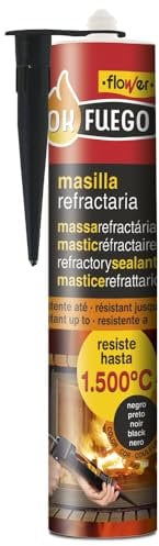 Flower - Masilla Refractaria 280 ml | Soporta hasta 1500°C | Ideal para Cocinas, Chimeneas y Estufas | Aplicación Limpia sin Goteos | Versátil para el Hogar, Material Refractario