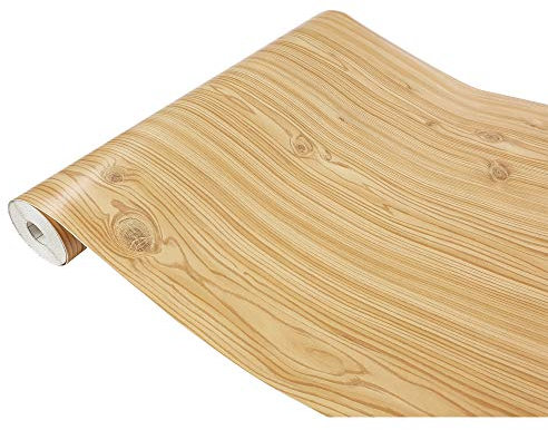 DecoMeister Klebefolien in Holz-Optik Fertigrolle Deko-Folien Holzdekor Selbstklebefolie Holzfolien Selbstklebende Möbelfolie Fichte Hell 90cm x 210 cm