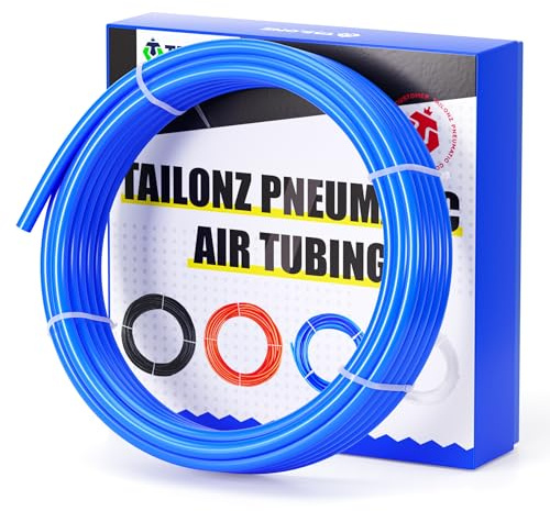TAILONZ PNEUMATIC Azul 8mm OD 10 Metros Manguera de aire de PU Manguera de aire para la línea de aire o tubería de transferencia de fluidos