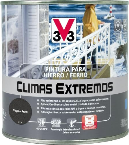 V33 PINTURA HIERRO CLIMAS EXTREMOS BRILLANTE NEGRO 0,5L