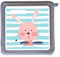 MeinBaby123® Schutzfolie kompatibel mit Toniebox | Schutzcover selbstklebend | Aufkleber passgenau I Folie Sticker | Personalisierbar mit Name I Toniebox Zubehör | Hase