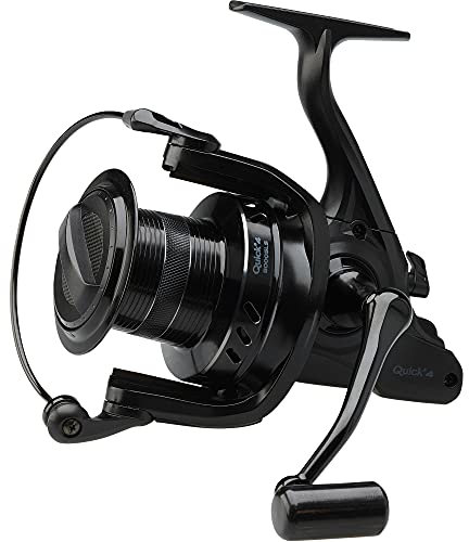 DAM Quick 4, Angelrolle, Spinnrollen, Allround-Angeln, High-Speed-Rolle für reibungslose und kraftvolle Leistung, Unisex, Schwarz, 6000