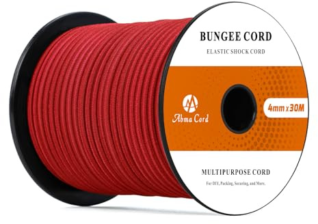 Abma Cord Gummiseil Expanderseil 4mm 30M Gummischnur Planenseil Spannseil | 100% Dehnung, UV Beständig, Plane, Anhängerplane, Sonnensegel, Zelte, Banner