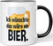 JUNIWORDS Tasse, Ich wünschte das wäre EIN Bier, Wähle Farbe, Schwarz