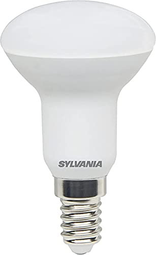 SYLVANIA LED-Lampe, E14 Sockel, 470 Lumen, Warm White (3000 Kelvin), 4.9 Watt Leistung entspricht 40 Watt, 15000h Lebensdauer, 50mm Durchmesser, 83mm Länge, Weißer Reflektor Kolben, 1er Pack