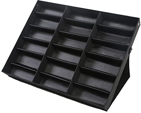 Brillenbox Brillenaufbewahrung Brillenpräsentation Sonnenbrille Organizer Box 18 Grids Anzeigen-Kasten-Speicher-Behälter-Halter Brillen Brillen Exhibition Showcase Ständer Haushalt Dekoration Aufbewah
