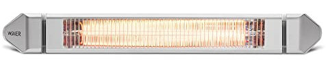 VASNER Teras 25 Basix – Elektrischer Terrassenstrahler mit 1 Heizstufe, 2500 Watt, Infrarot Heizstrahler für Outdoor, Infrarotstrahler Gastro/Terrasse, extern steuerbar (Silber)