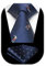 HISDERN Krawatte Navy blau Herren Krawatten Skateboard Muster mit Einstecktuch Krawatte Hochzeit und Taschentuch Set