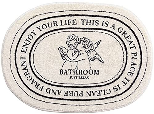 QARIDO Vintage Badematte Weich Waschbar Indoor Türmatte Badezimmer Anti-Rutsch Fußabtreter Füßmatte Türvorleger Motiv-B 50x80cm