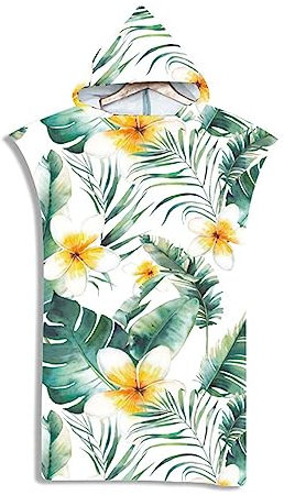 Badeponcho Strandtuch Leicht Herren Damen Surfen Wechseln Handtuch Poncho mit Kapuze Aufdruck Sporthandtücher Bademantel Poncho Mikrofaser Badeponcho Surfponcho für Strand Schwimmen Schnorchel