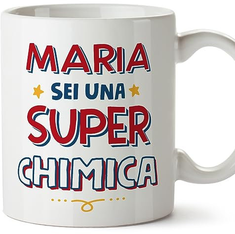MUGFFINS Tazas Personalizadas para QUÍMICA mujer - En Italiano - Sei Super - 11 oz / 330 ml - Regalo Personalizable original y divertido