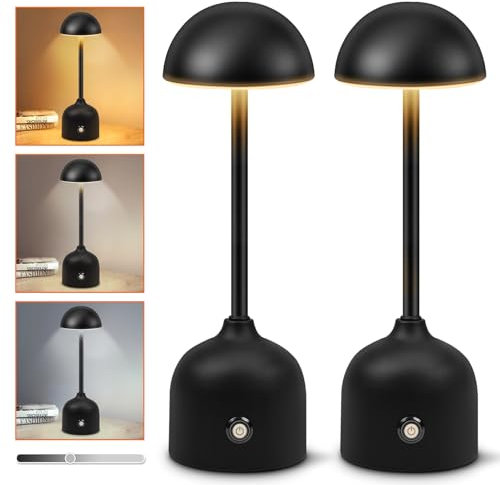 Sentasi Lampe de Table sans fil Rechargeable 4500mAh Batterie ContrôLe Toucher 3 températures de couleur luminosité réglable 240LM rétro rétro led lampe de chevet veilleuse pour bar,restaurant,café