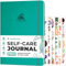 Clever Fox Self-Care Journal Pro – Wellness- und tägliche Reflexions-Notizbuch – psychische Gesundheit, Meditation & Stimmungs-Tagebuch für Frauen, 17,8 x 25,4 cm, Türkis