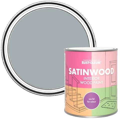 Rust-Oleum Grey Satinwood Interior Wood Paint - Mineral Grey 750ml