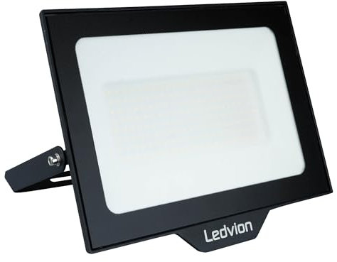 Ledvion LED Strahler, Inkl. 0.5M Kabel, 100 Watt LED Strahler, 6000K Weitstrahl, 12000 Lumen Arbeitslicht, Außen Strahler IP65 wasserdicht, Strahler mit Schnellkupplung