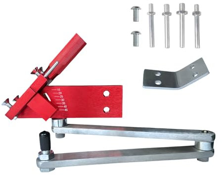 Lawn Mower Blade Sharpener - 15°-45° Adjustable for Straight and Standard Lawn Mower Blades, Lawnmower Blade Sharpener Kit with Lawn Mower Blades Balancer, 5005, Red