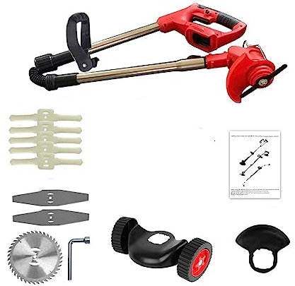 Cisaille à gazon portative de taille-haie, Tondeuse à gazon électrique portative tondeuse pliable réglable jardin élagage outils électriques de coupe batterie au Lithium 8 accessoire Léger et facile à