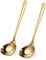 Comicfs 2 Pack Gold Gravy Ladle, SUS 304 Stainless Steel Soup Ladle, Small Soup Ladle, Sauce Ladles, Small Serving Ladles for Stirring, Mirror finished Soup Spoon and Dishwasher Safe 8-Inch (Gold)