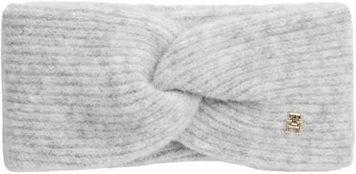 Tommy Hilfiger Damen Stirnband Timeless Headband Flecht-Optik, Grau (Light Grey Melange), Einheitsgröße