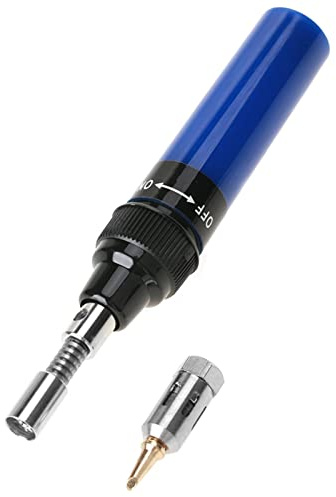 Akuto Lötkolben-Pistole, kabelloser Lötkolben, tragbarer Pock, multifunktionales Löten für Elektronik, Gold und Silberschmuck, 1300 ℃ Stift-Taschenlampe, Butan, blau, grün, gelb, rot