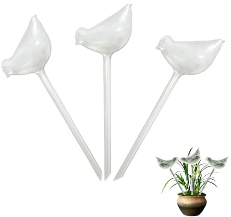 Durdiiy Boules d'Irrigation pour Plantes 3 pièces Arrosage Automatique pour Plantes d'intérieur, La forme des oiseaux, Dispositif D'arrosage Automatique, globes d'arrosage pour plantes (Transparent)