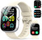 Smartwatch Uomo Donna,1.91 Orologio Smartwatch,con Effettua/Risposta Chiamate,100+ modalità Sportive con Sonno/Cardiofrequenzimetro,SpO2,Fitness Tracker,Contapassi,IP68 Impermeabile(Bianco sporco)