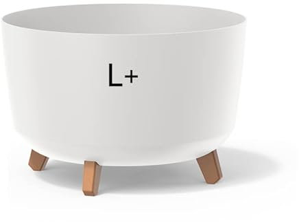 MELTOM Blumentopf Schale mit Füßen Einsatz Blumenschale Kräutertopf Übertopf (Weiß, L+ 39cm)