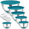 Homikit Mixing Bowls Set of 6, Stainless Steel Salad Bowls with Airtight Lids & 3 Grates, Metal Nesting Bowls for Mixing/Baking/Storing, Silicone Base - 0.7/1.2/1.6/2.5/2.8/4.6L (Dark Blue)