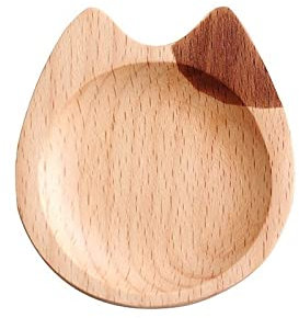 Gravy Boat Cat Sauce Dish Creative Small Wood Dish Saucer Household Wood Saucer Kitchen Accessories Gravy Boat with ladle (Size : A)