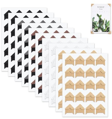 HIOQFR 240pcs Angoli Adesivi per Foto Colorati Triangoli Adesivi per Foto Album Adesivo Angoli per Foto Autoadesivi Photo Corner Stickers Angolini Adesivi d'Angolo di Carta Kraft per Scrapbooking