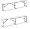KG KITGARDEN - 2er-Pack tragbare Klappbänke, multifunktional, 180 x 28 x 43 cm, Weiß