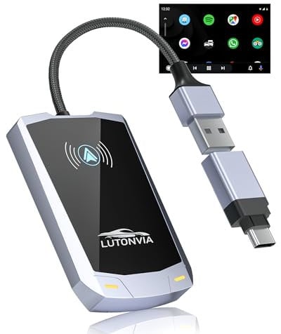 PAGEPINMU Android Auto Wireless Adapter - Wireless Android Adapter für Autos mit Kabelgebundenem Android Auto und Smartphones mit Android 11+, Plug & Play,Wireless Dongle(Typ A+C)