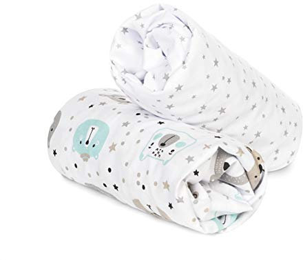 FlyIdeas 2er-Set Flanell Spannbettlaken für Babybett 70x140 cm – 100% Warmes, Weiches Baumwolllaken für Babys und Neugeborene, perfekt für den Winter